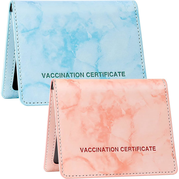 Galaxy Vaccinkorthållare Vaccinkortsskydd PU Läder Marmormönster Vaccinkortsskydd