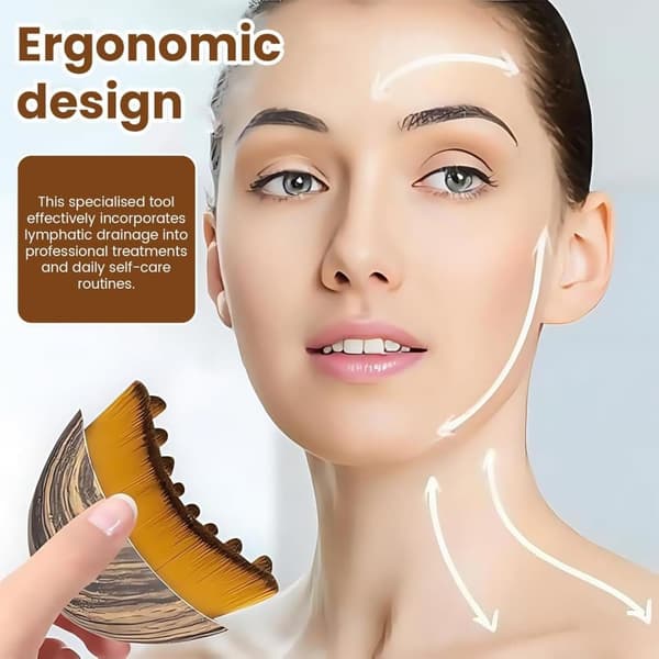 Ny Lymfdränage Ansiktsborste – Ergonomisk Ansiktsmassageborste, Främjar Blodcirkulationen & Lindrar Trötthet_yu 1-Pack