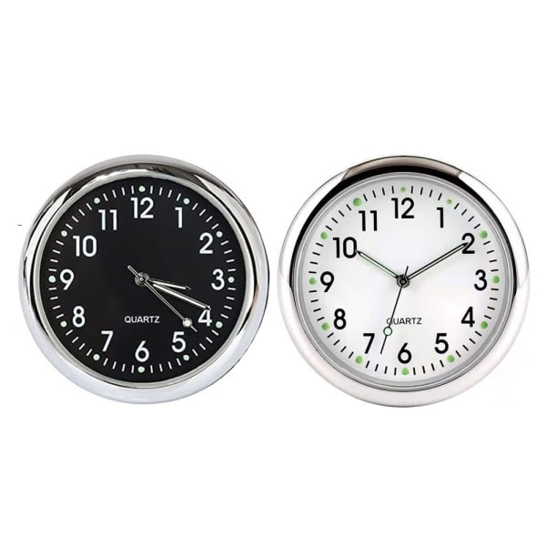 2-pack bilklocka, mini kvarts analog bilinstrumentbräda Tidsventilerad