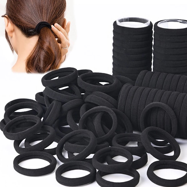 50/100 kpl Mustat Hiusharjat Naisille Tytöille Hiusharja Korkea Elastisen Kumibändin Hiussiteet Poninhäntäpidin Scrunchies Tarvike