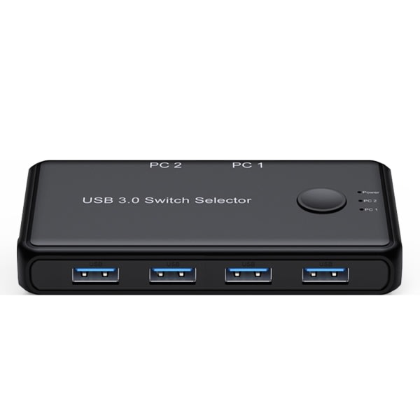 USB KVM Switch USB 3.0 2.0 Switcher KVM Switch for Windows10 PC Tangentbord Mus Skrivare 2 datamaskiner som deler 4 enheter 5 Gb raskt