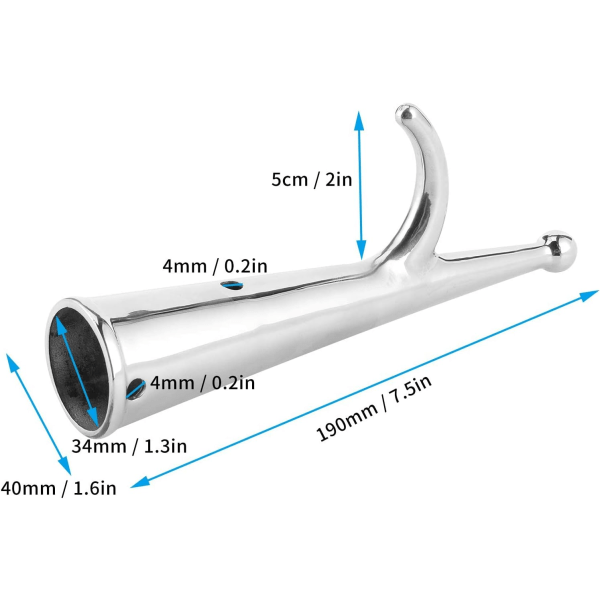 Galaxy Rustfrit Stål Erstatningsbåd Krogspids 1,3 Tommer Indvendig Diameter Erstatning Krogspids Tilbehør