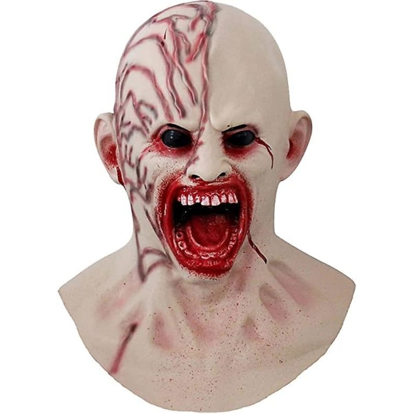 Ghyt Zombie Maske Blodig Krybende Djævelmaske Skræmmende Gyser Helhuvud Latex Halloween Cosplay Maskerade Festrekvisitter
