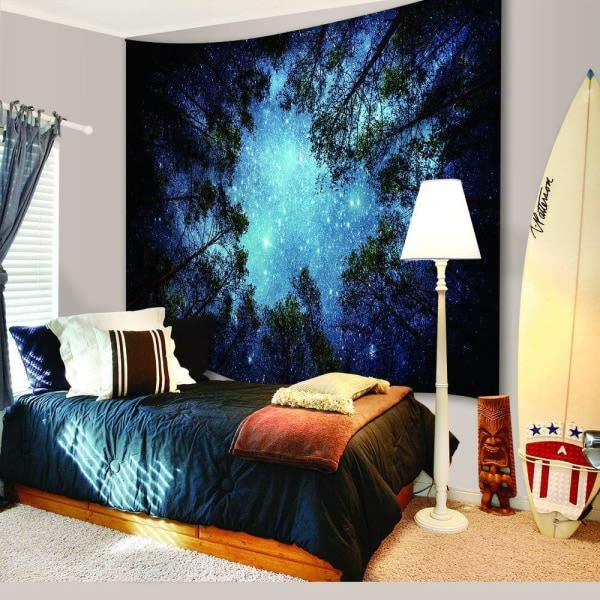 TG V?ggtapet Starry Forest Galaxy Tapestry V?ggh?ngande Starry S