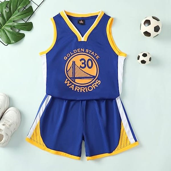 NBA Golden State Warriors Stephen Curry #30 Basketball Jersey Blue, 150 cm