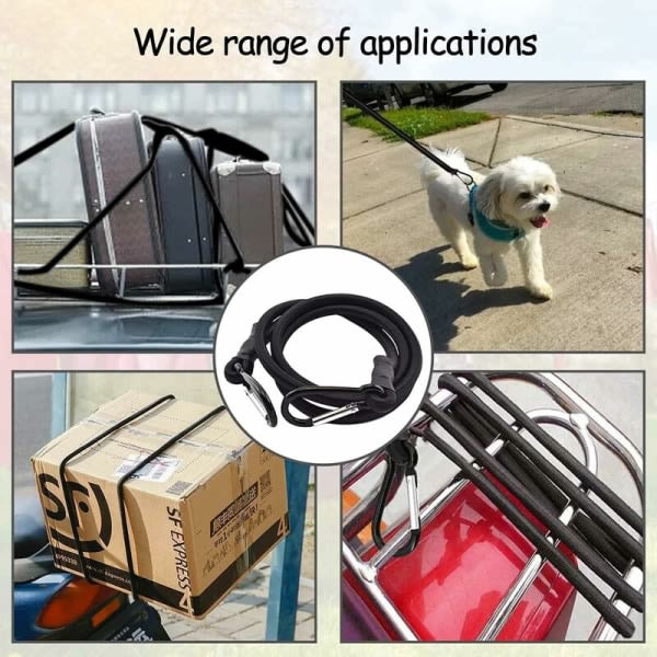 Bungee-snore, Bungee-snore, Bungee-snore med kroge, 4-pak sort Bungee-snore, Bungee-snore med kroge til bagagerum Bungee-snore