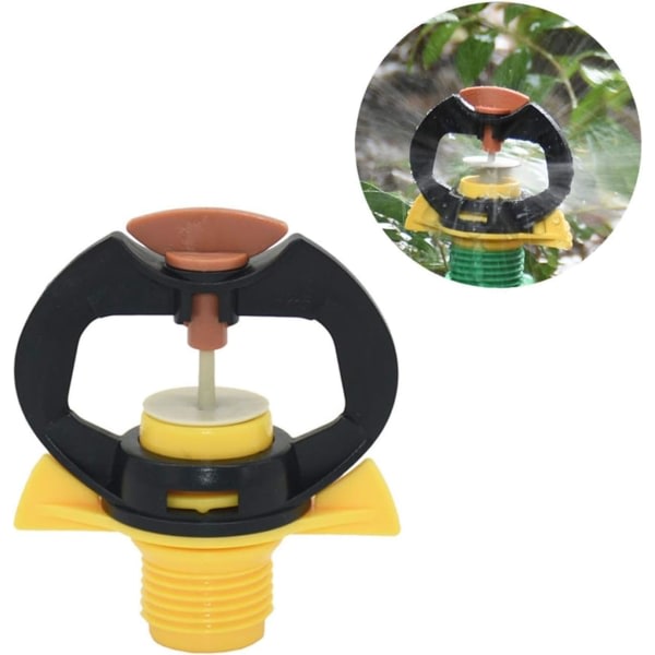 Set med 360° roterende mikroskinker for vanning