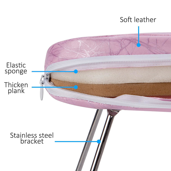 Galaxy Mjuk håndstøtteskudd Avtagbar lädermanikyrarmstøtteskudd (rosa)