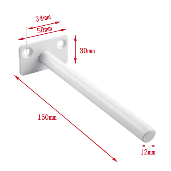 Usynlig flydende hyldebeslag, usynlig metalhylde, skjulte hyldebeslag, Heavy Duty skjulte hyldebeslag, sort 20 cm, 2 huller, 2 styk