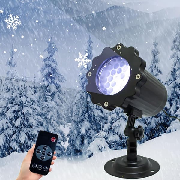 Snöflingeprojektor, 360° roterande dynamiskt ljus, Plug and Play, för jul-, bröllops- och evenemangsfester inomhus och utomhus