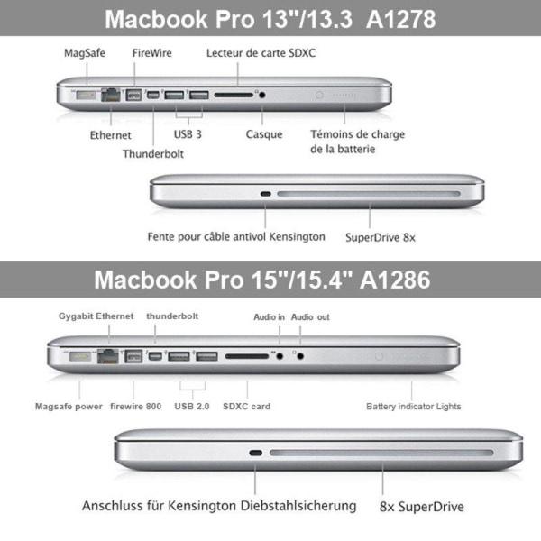 Skal för Macbook Pro 13,3 tum (A1278) - Blank Transparent