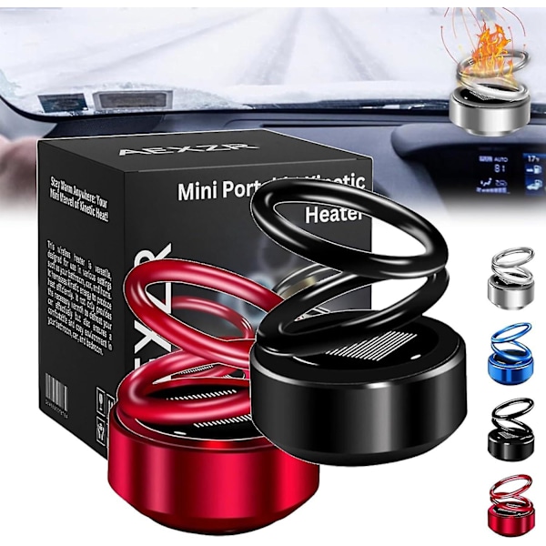 Bärbar Kinetisk Mini-Värmefläkt, Mini Bärbar Kinetisk Värmefläkt, Bärbar Kinetisk Värmefläkt för Rum, Fordon, Badrum Black red