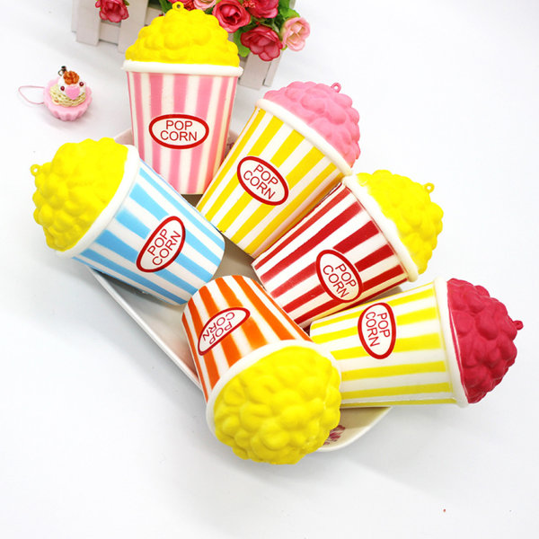 Sødt popcorn-klemme legetøj Stressaflastende klemme squishy bolde Klassepriser Fest favoriserer fidget legetøj til børn Voksne 0.07 null - Red plus yellow