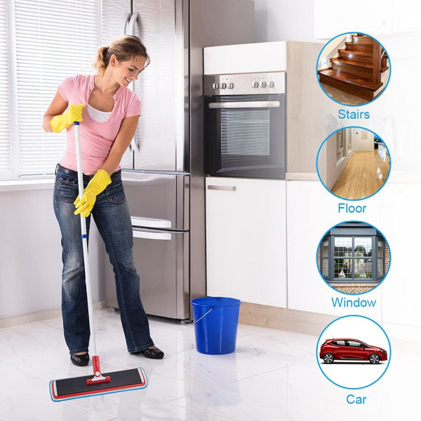 Galaxy 6-pakks utskiftbare moppputer, spraymopp mikrofiber for spraymopper, 16,5\"x5,5\"（Blå）