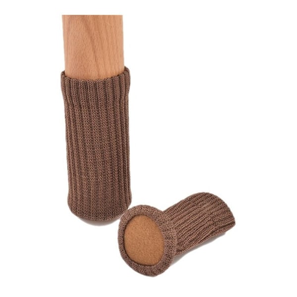 24 stk. skridsikre stolebensokker, forhindrer ridser og reducerer støj, brun 7 × 4 cm