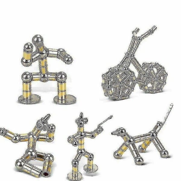 Modulær Magnetisk Magisk Fidget Penn DIY-design Nøytral Morsom Polar W/Spør for gaver - Svart