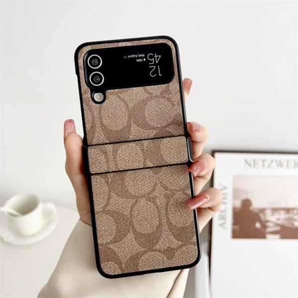 PU-fodral med gångjärnsskydd för Galaxy Z Flip 3 khaki Galaxy Z Flip3