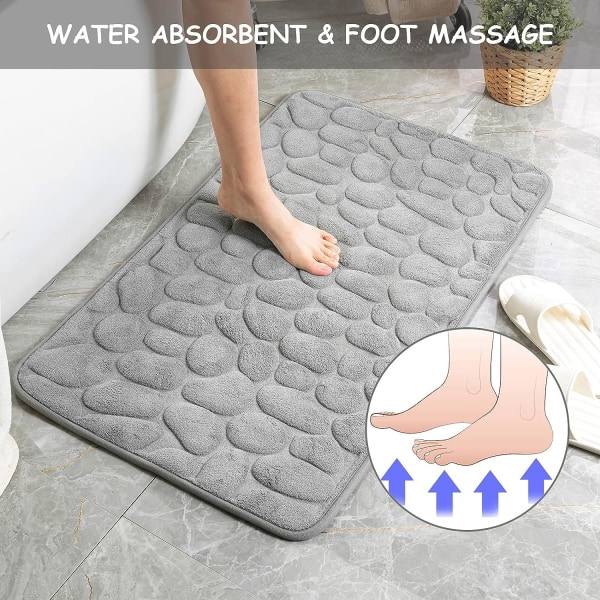 Anti-Skridsikker Memory Foam Bademåtte Absorberende Måtte Badeværelsesmåtte Maskine