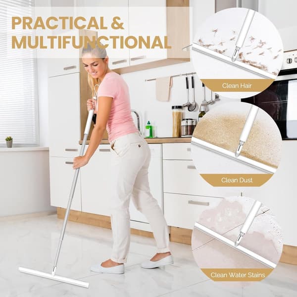 Utdragbar Duschskrapa - Med Hållare - Vit - 120cm - Hög Kvalitet - Hållbar