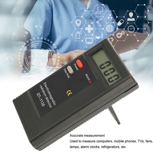 Electromagnetic Radiation Meter High Sensitivity 50Hz to 2000MHz Accurate LCD Handheld Black EMF Meter for TVs Fans Lamp PC