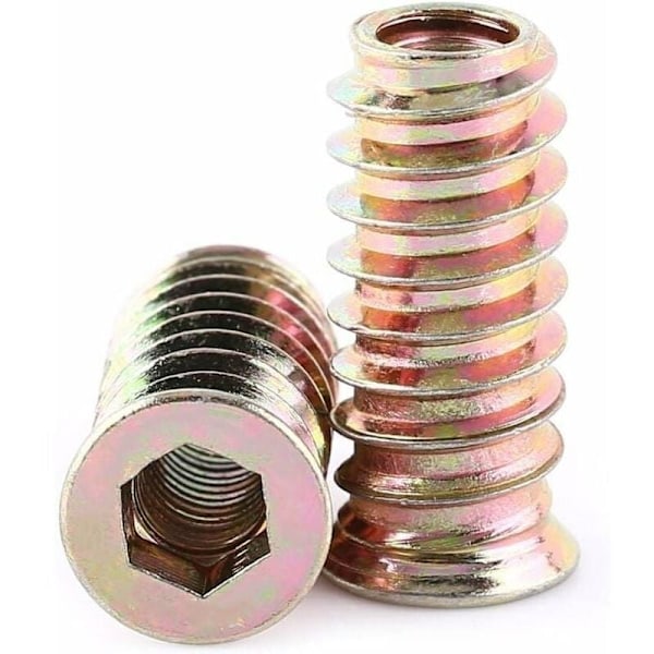 Pakke med 20 stk. M10 sinklegering gjengede sekskantmuttere, sinklegering innsettingsmuttere sortiment (M10x25mm), fra DEBUNS