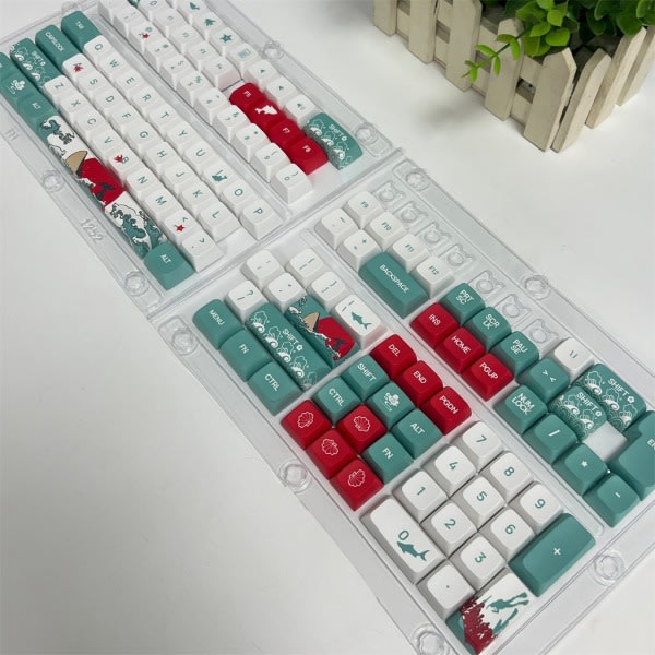 Keycaps 125 PBT Varme Sublimering XDA Korallhav Keycaps for Gaming Mekaniske Tastaturer XDA Keycaps Langtidsbruk