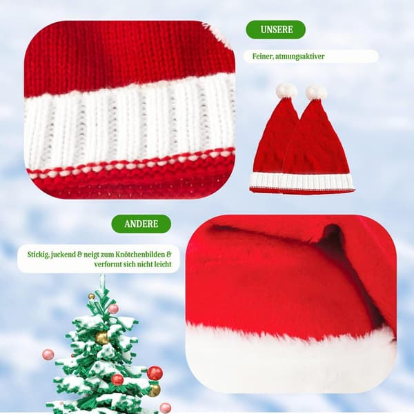 2-pack Stickad Mössa, Beanie, Varm Stickad Mössa, Förälder Barn Mössa, Familj Julmössa, Bekväm Att Bära, Elastisk_yux