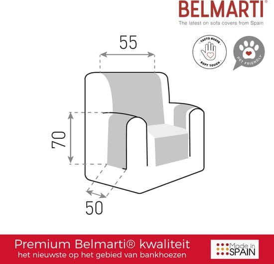 Belmarti Vändbart Fåtöljöverdrag 55cm, Quiltat Halkfritt Mikrofiberöverdrag för Husdjur, Barn och Hundar, Grått Soffskydd