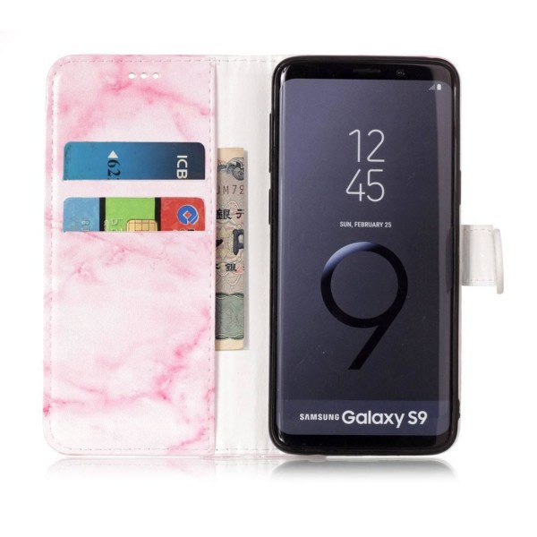 Pl?nboksfodral f?r Galaxy S9 - Rosa marmor Rosa