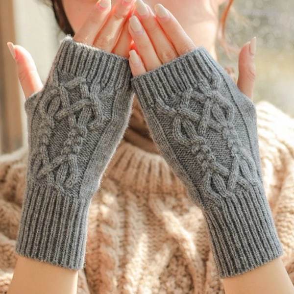 Vinter Fingerlösa Vantar Varma Mjuka Ull Stickade Vantar Eleganta Handled Arm Hand Halvfinger Elastiska Korta Vantar Guantes