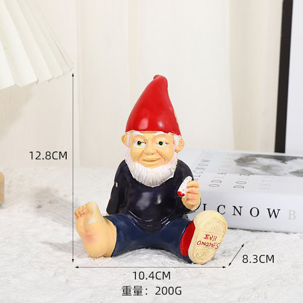 Dvärg Resin Ornament Alien Rolig Halloween Dekoration Trädgård Elf Konstverk Dvärg Ornament Dwarf 12.5*9*18cm