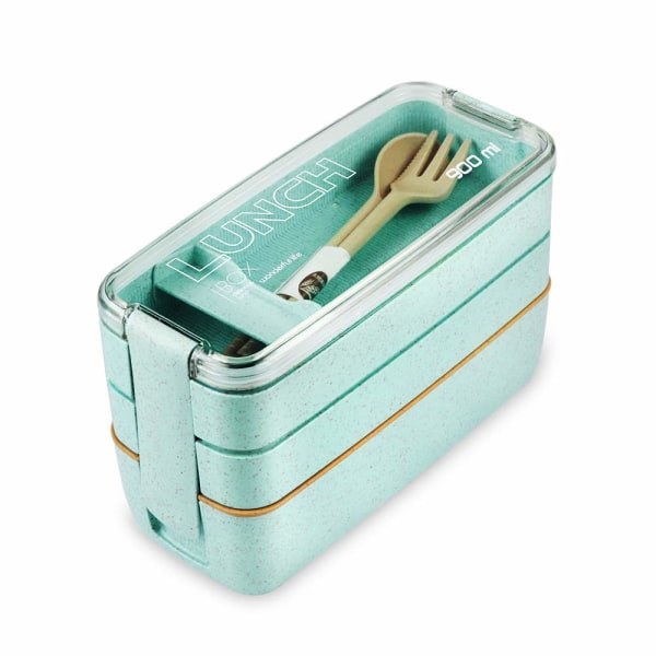 Bentobox Lunchlåda, 3-i-1 fackbehållare, läckagesäker