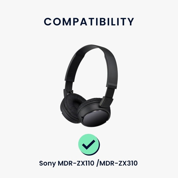 TG 2X Hvide Ørepude Kompatibel med Sony MDR-ZX110 / MDR-ZX310 Ørepude