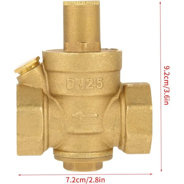Vandtryksregulator, vandtryksreducer 1 stk justerbar messing trykreducerende ventil regulator gevind DN25 1\"