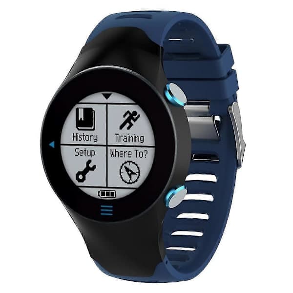 Silikone armbåndsrem til Garmin Forerunner 610 Mørkeblå Dark Blue