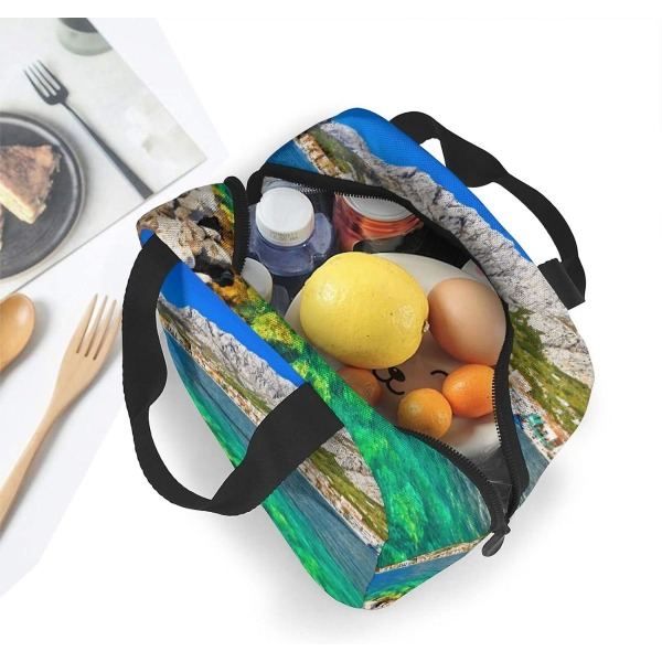 Bærbar Lunchtaske Clear Stream Lake Mønster Arbejde Skole Isoleret Lunchposer Let Lunchtasker til Voksne og Børn - Lunchbeholder Kasse