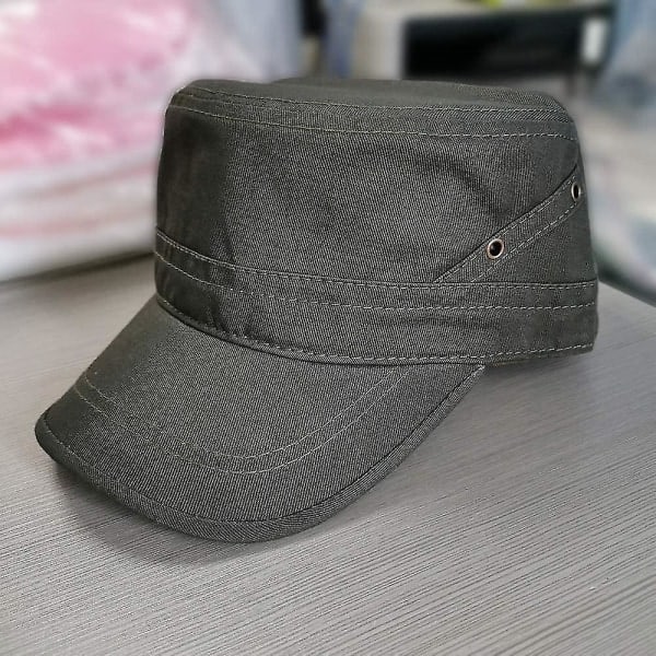TG Unisex Army Hat Cadet Cap Twill Flat Top Cap Mode Justerbar Baseball Hat