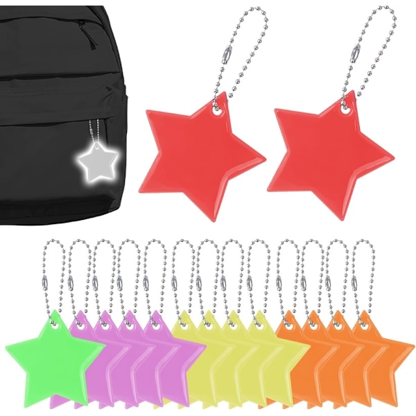 40 reflective pendants, star reflector pendant children's reflective pendant for school bags, - Perfect