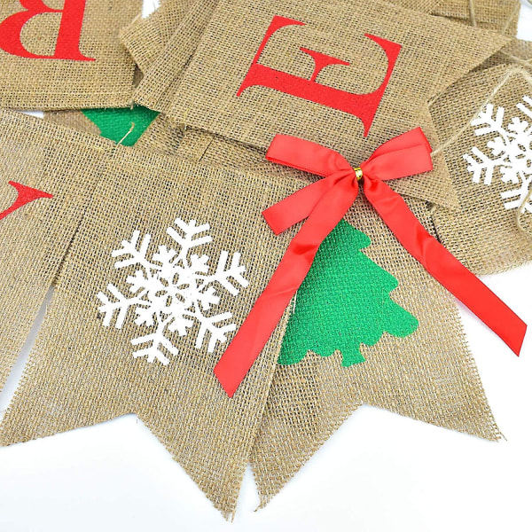 Merry Christmas Banner Sæk, Julepejs Banner Julevægsbannere, Juletræ
