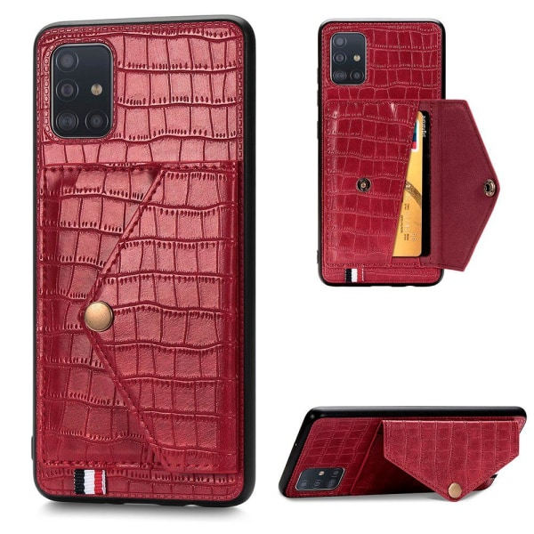 TG Samsung Galaxy A71 - Kotelo Korttitaskulla Ruskea