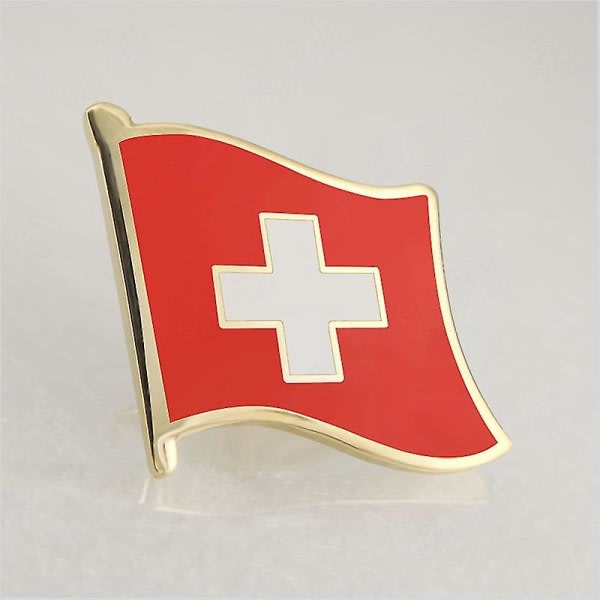 Emalj Craft Swiss Flag Badges - Metal Badges Pakke med 1