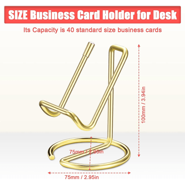 Galaxy 2 delar metall visitkortshållare för skrivbord, mobiltelefonställ (guld) Guld