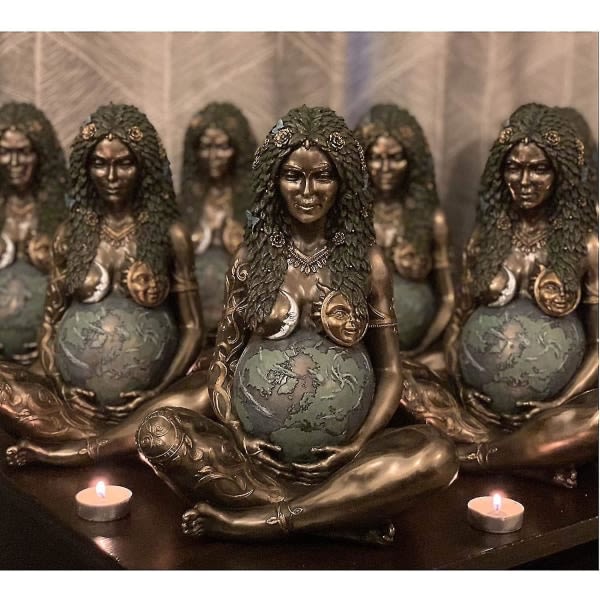 Gaia Millennium Gaia Statue Moder Jord Gaia Art Statue Moder Jord Gudinne Statue Påskegave Hagedekorasjoner Utendørsdekorasjon (Kobber)