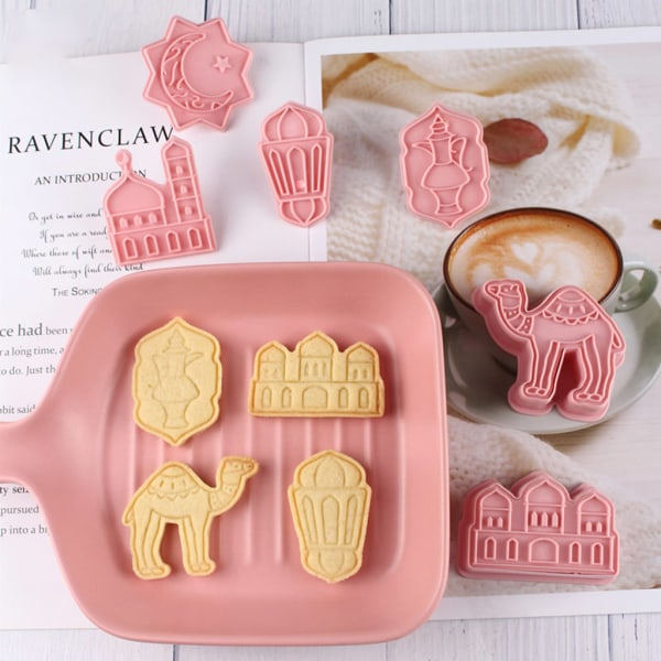 6 stk Eid Mubarak Plastform Kake Kjeks Kutter Ramadan Dekor