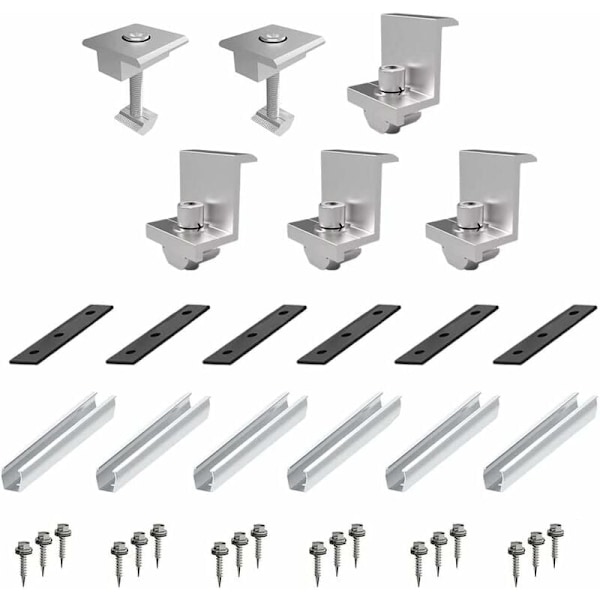 Solcellepanelmontering, Solcellepanelbrakett, Solcellepanelmonteringssett, Solcellepaneltilbehør for takkraftverk, Metallpanelmontering på tak