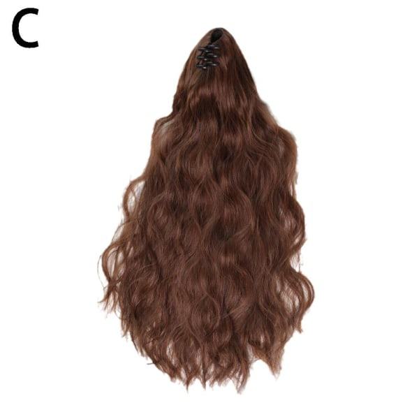 TG Lang Tjukk Krøllete Wrap Around Clip In Hestehale Hårforlengelse Pon Lys Brun one-size