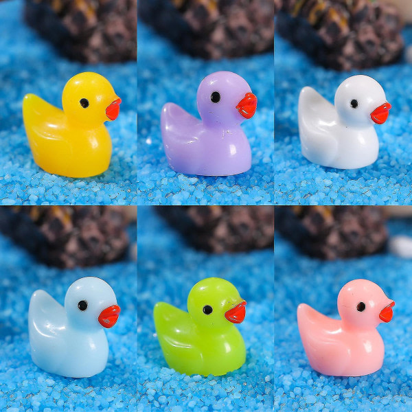 TG 100 st Tiny Ducks Set Dekoration Realistisk form H?llbar harts F?rtjusande ankor till jul f?delsedagsfest Barnens dag