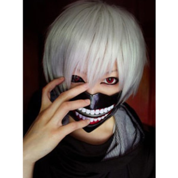 Korte grå parykker, Missvig Cosplay lys grå til mænd Boy Teens Co