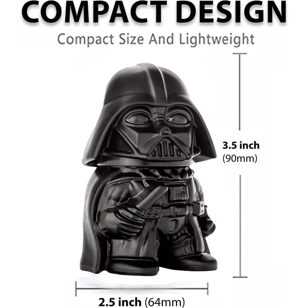 Star Wars-kvarn, krydderkvarn, perfekt størrelse 2" 3-delad sort