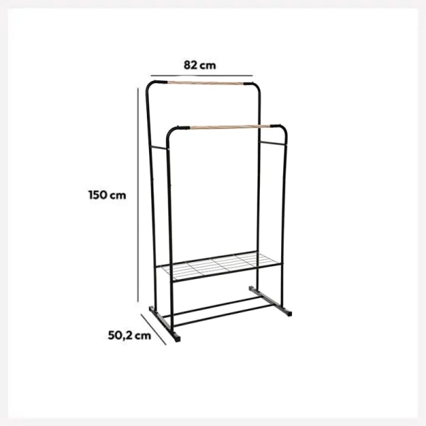 TG Tøjstativ i Metal - Sort - 80 x 50 x 150 cm Sort